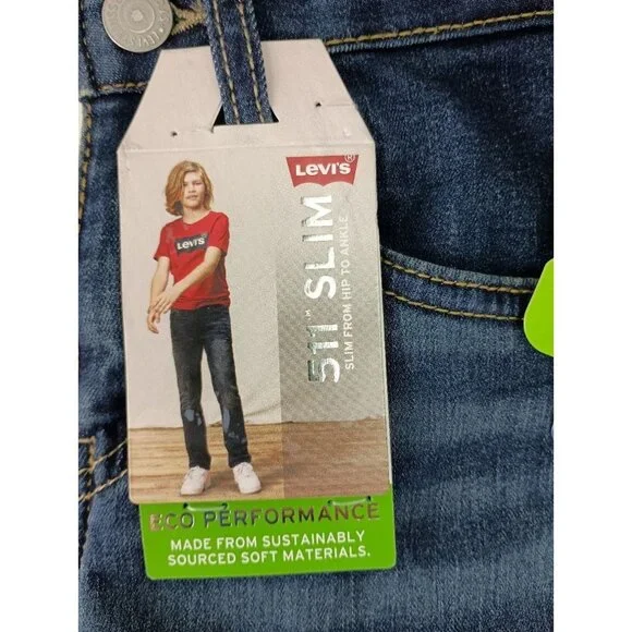 Levi's 511 Slim Flex Stretch 10 Reg. Boy's Blue  Jeans Sz. 25 x 26 - Picture 6 of 8